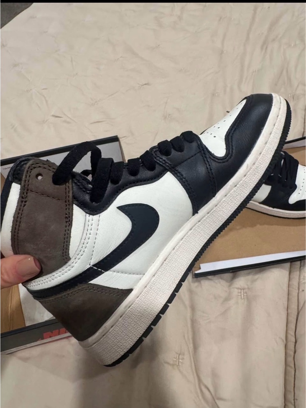 Nike Black White Brown High Top Sneakers